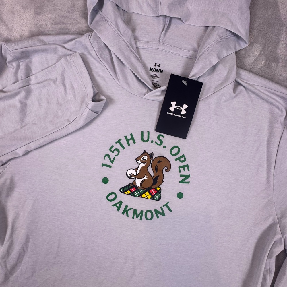 Under Armour Mens 125th US Open Oakmont Squirrel Hoodie Grey Medium NEW